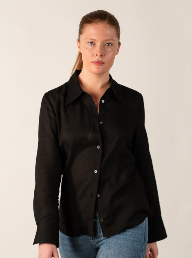 Adela Shirt in Italian Cotton Crepe