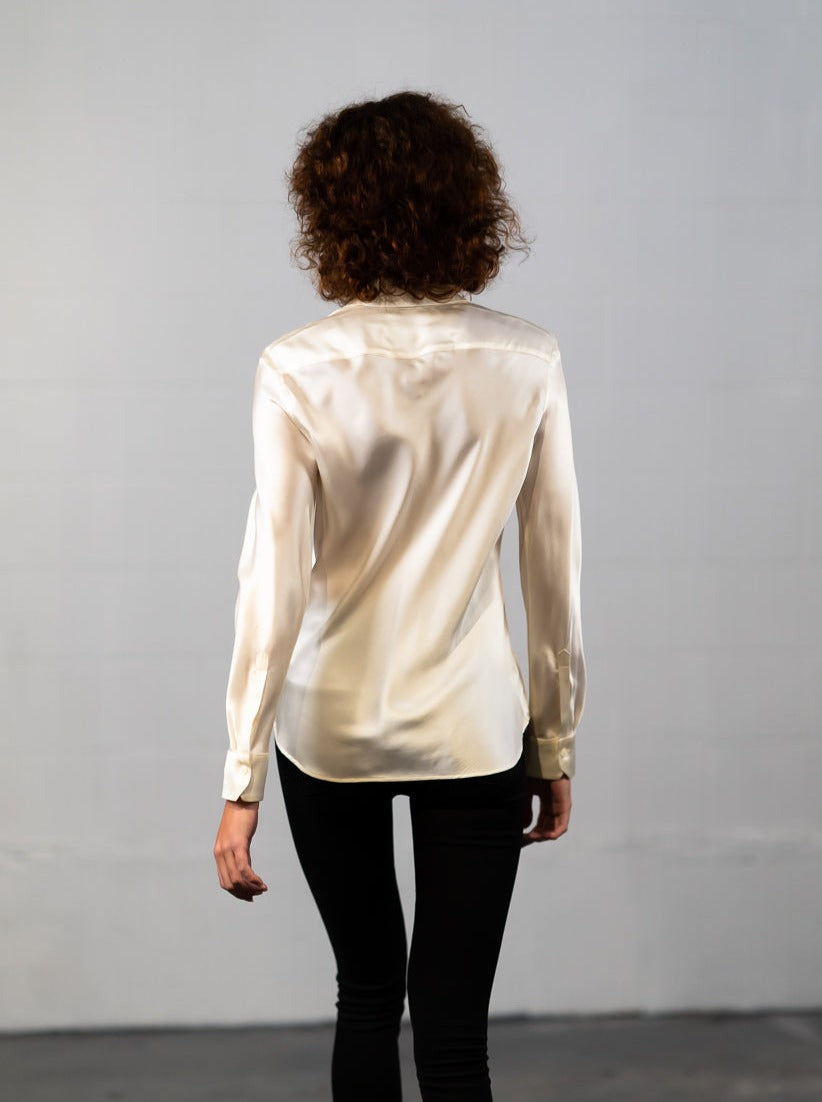 Victoria Shirt in Italian Silk Satin