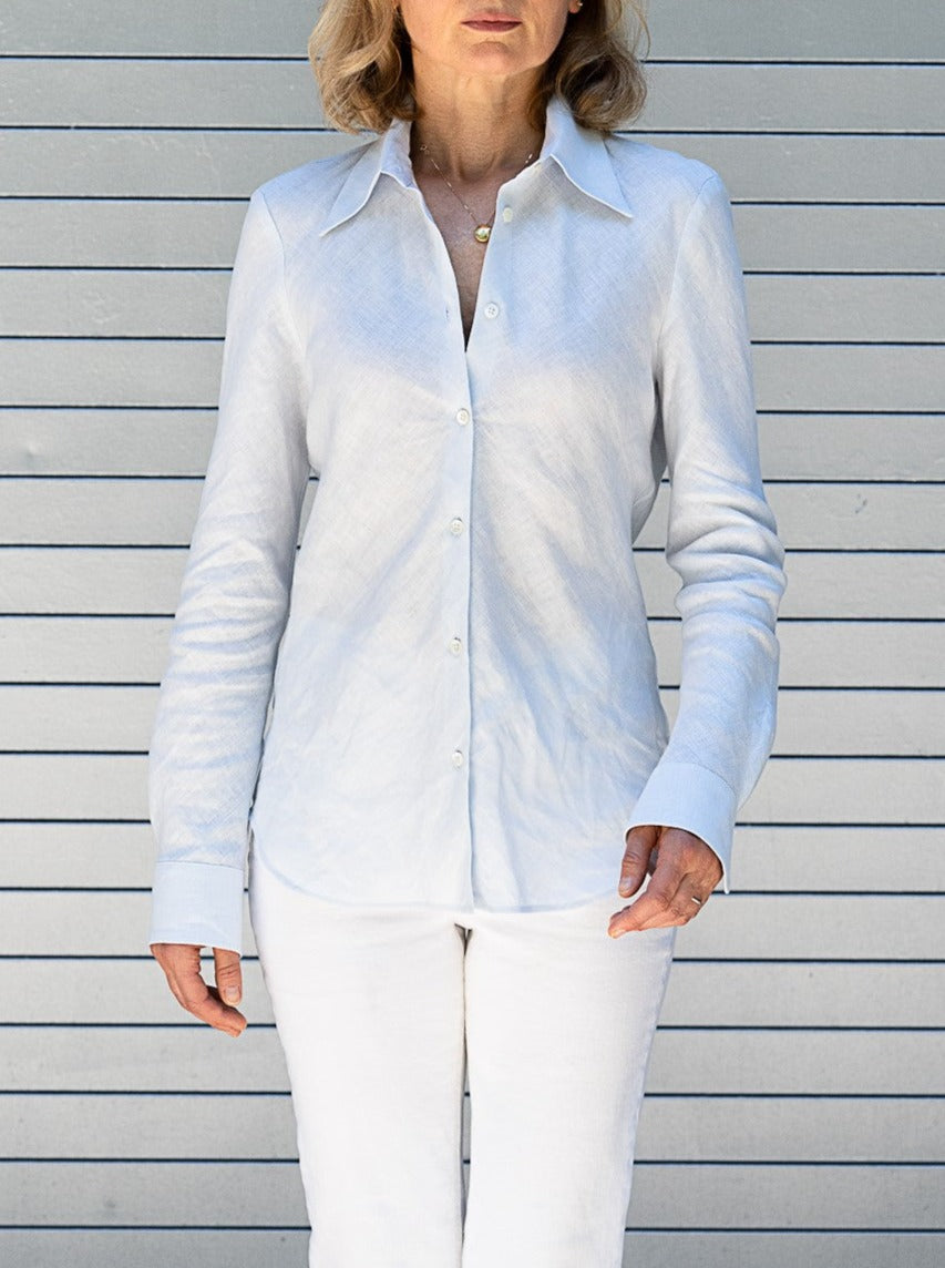 Victoria Bias-Cut Shirt in Linen