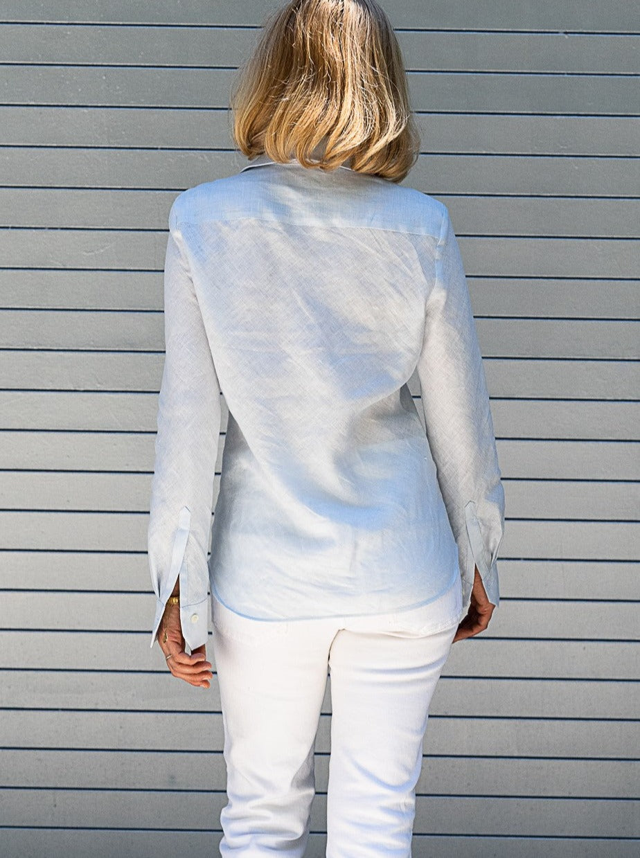 Victoria Bias-Cut Shirt in Linen