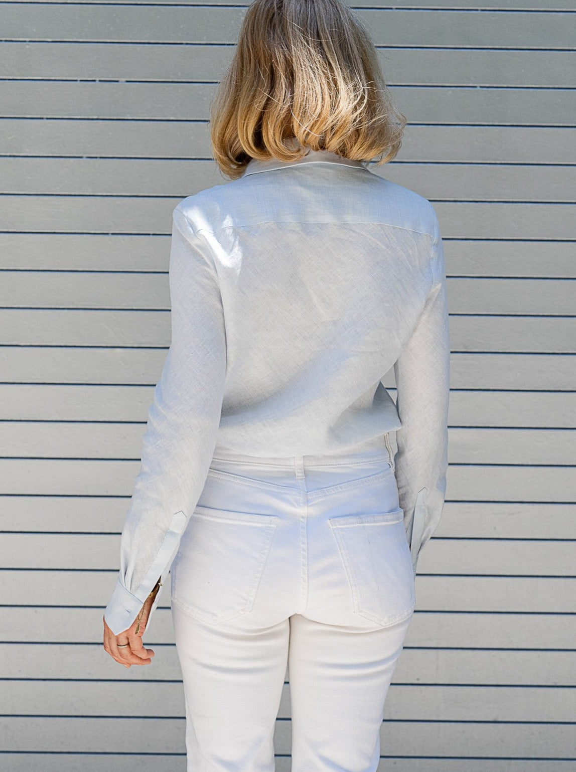 Victoria Bias-Cut Shirt in Linen